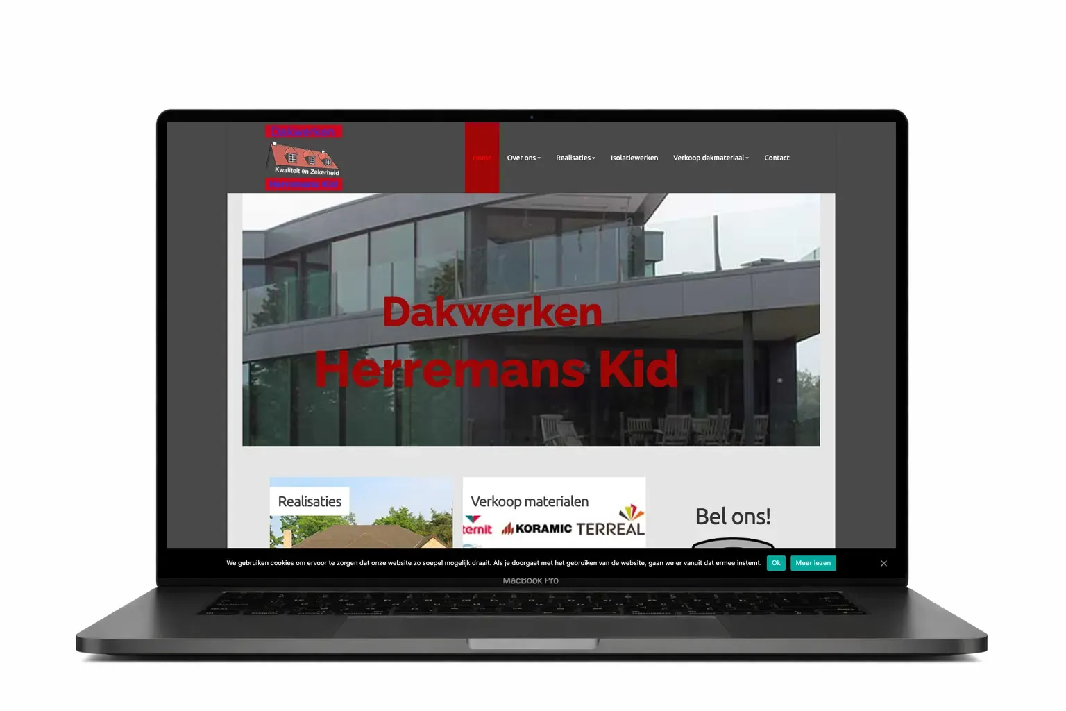 Website voor dakwerkenbedrijf gemaakt door webdesign bureau Antwerpen