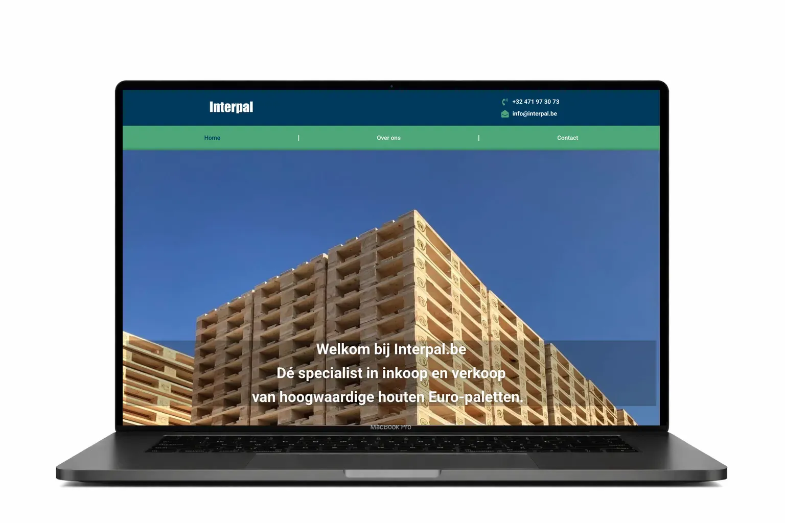 Bedrijfswebsite voor palletbedrijf gemaakt door webdesign bureau Antwerpen