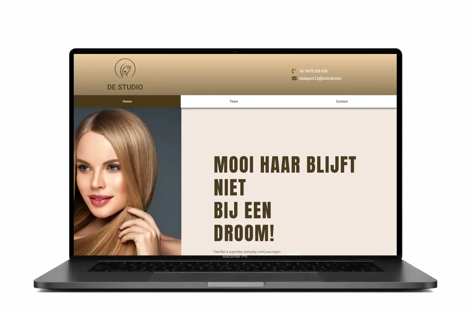 Website voor Kapsalon De Studio ontworpen door webdesign bureau Antwerpen