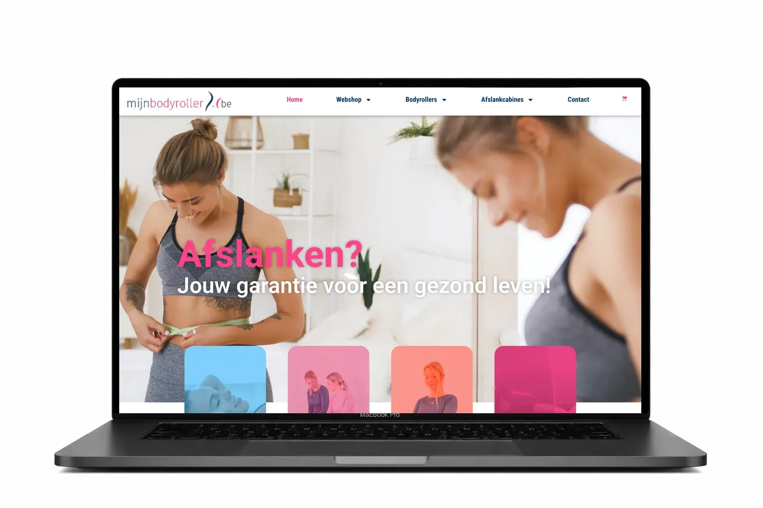 Website voor afslanksalon gemaakt door webdesign bureau Antwerpen