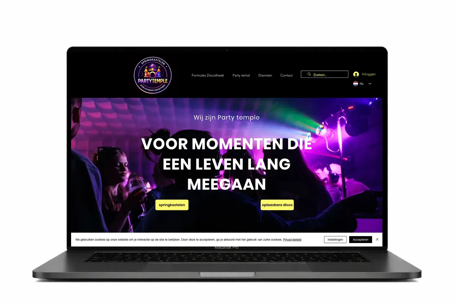 Evenementenwebsite ontworpen door webdesign bureau Antwerpen
