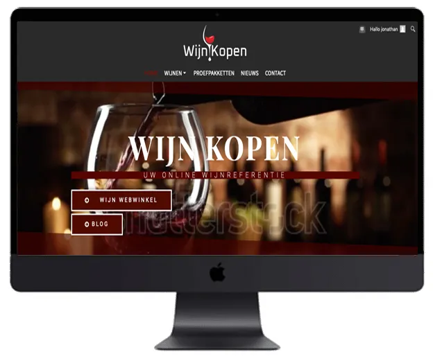 Webshop voor online wijnhandel ontwikkeld door webdesign bureau Antwerpen