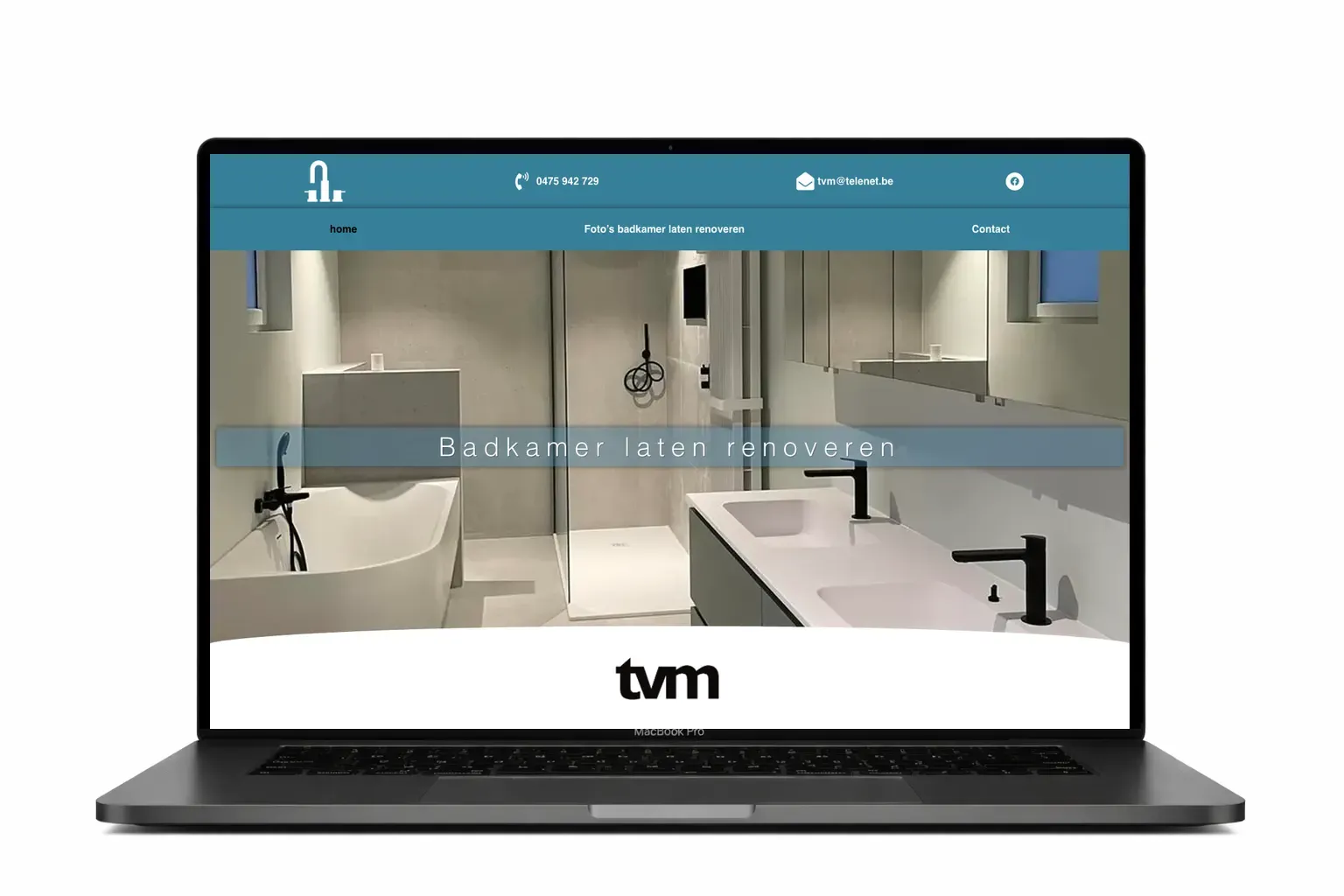 Website voor badkamerrenovatiebedrijf ontworpen door webdesign bureau Antwerpen