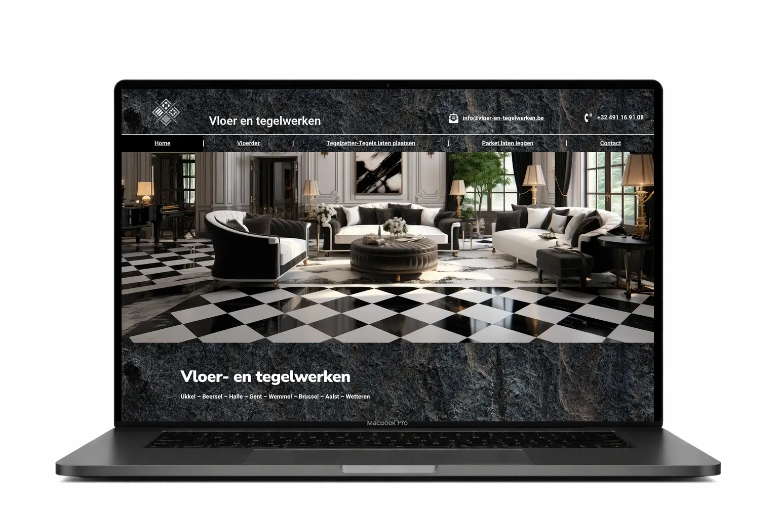 Website voor Vloer- en Tegelwerken, ontworpen door Webdesigner Antwerpen