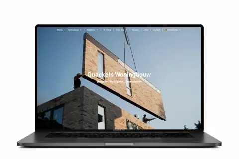 Website voor Quackels Woningbouw, ontworpen door Webdesigner Antwerpen